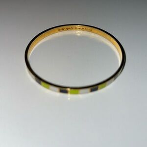 Kate Spade New York Navy, Green, White & Gold Striped Bangle
